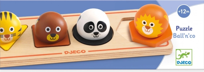 DJECO Holz-Puzzle Ball'n'Co mit Tieren