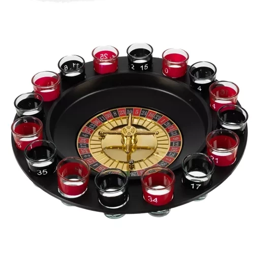 Party-Roulette-Spielset mit 16 Gläsern