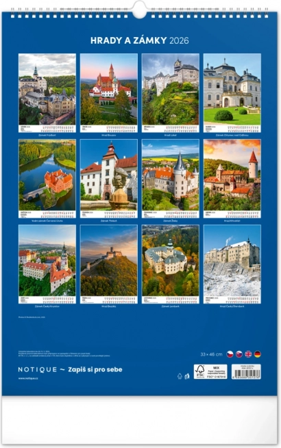 Wandkalender Burgen und Schlösser 2026