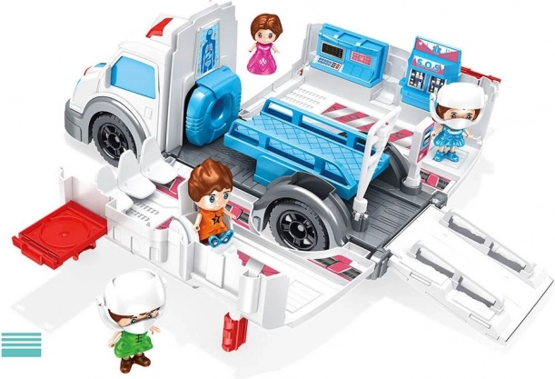 Aufklappbarer Rettungswagen mit Figuren 30 cm