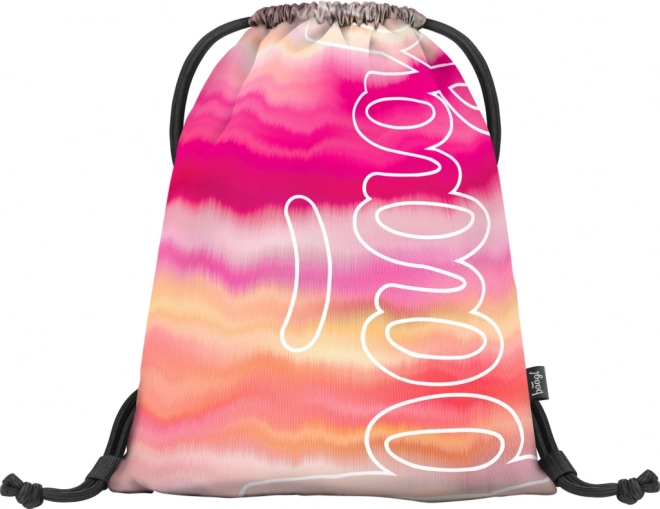 Baagl 3er Set Skate Rosa Streifen: Rucksack, Federmäppchen, Beutel