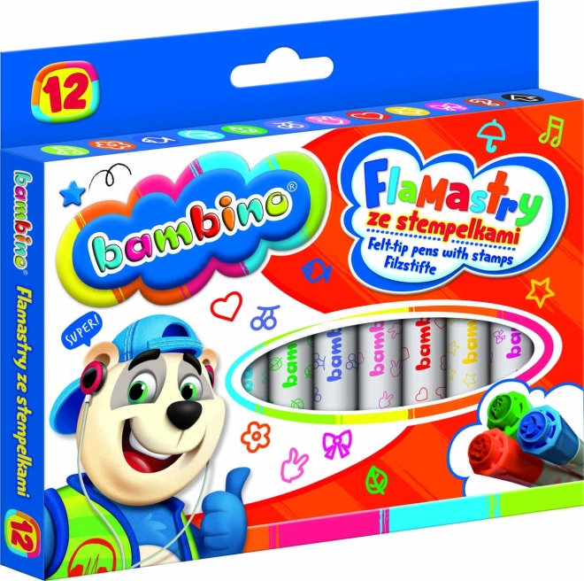 Marker mit Stempeln von BAMBINO 12 Farben