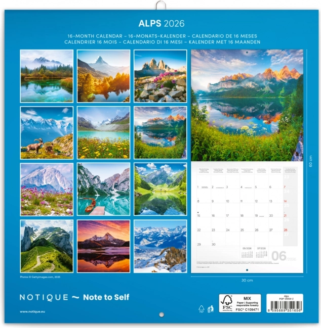 Notizkalender Alpen 2026