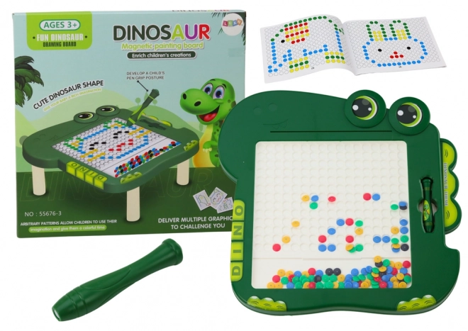 Magnetische Tafel Bildungs-Dinosaurier - Grün mit Perlen