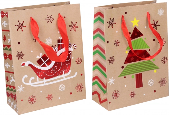 Geschenkpapiertüte S Weihnachten 23,5 × 17,5 × 8 cm