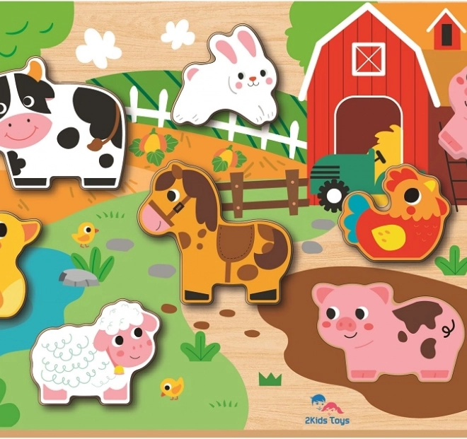 Einlegepuzzle Bauernhof für Kinder von 2Kids Toys