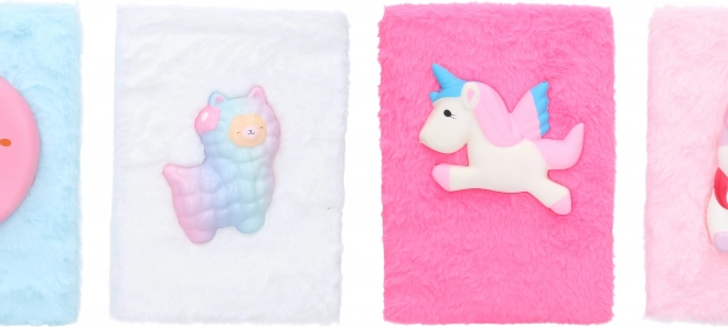 Liniertes flauschiges Notizbuch mit Tiermotiv 15 × 21 cm, 80 Seiten