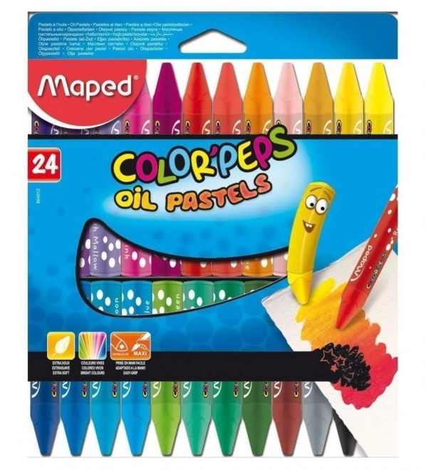 Trojschichtige Ölkreide MAPED Color'Peps, 24 Stück