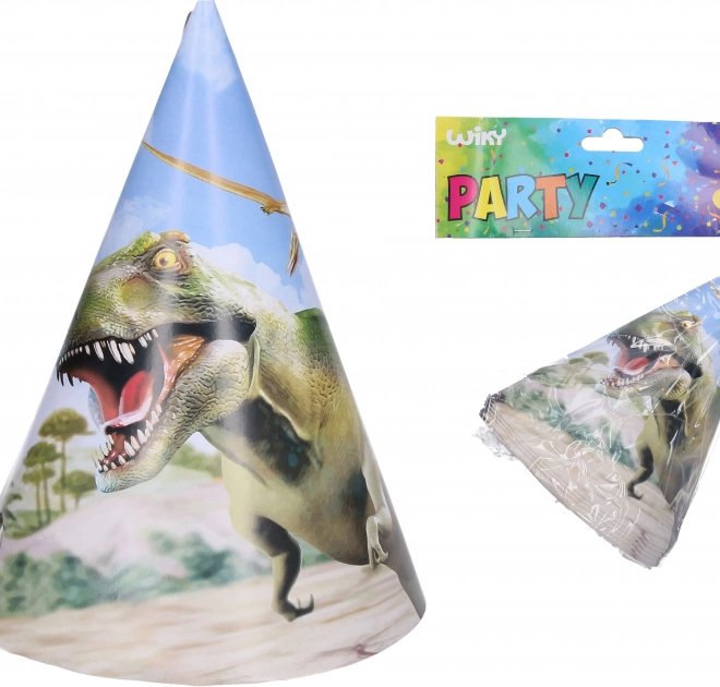 Partyhütchen DINO 15 cm, 6 Stück