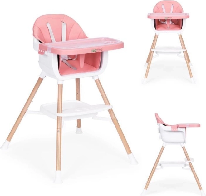 Kinder-Hochstuhl 2-in-1, rosa, ECOTOYS