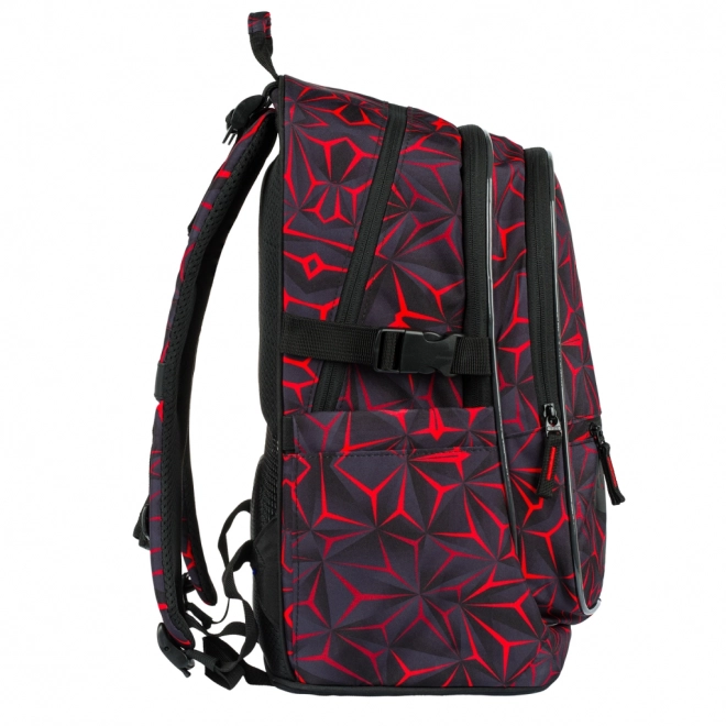 Schulrucksack Core Red Polygon