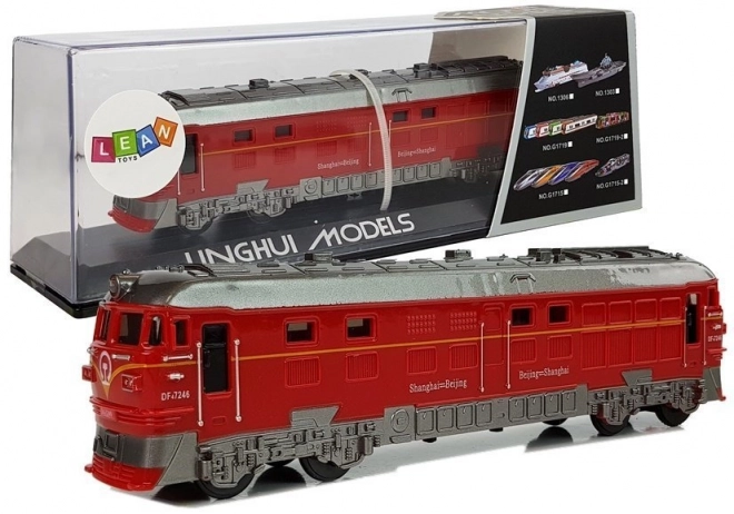 Roter Pendolino Zug mit Licht- und Soundeffekten