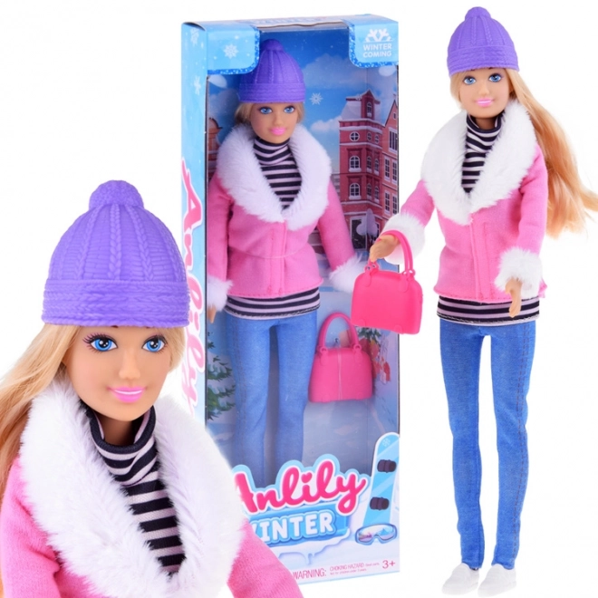 Anlily Modepuppe im Winteroutfit mit Tasche