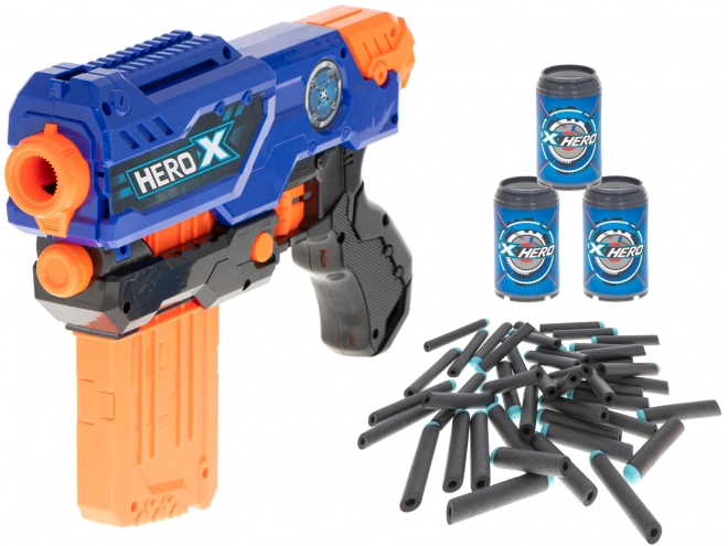 NERF Maschinengewehr für Schaumstoffpfeile + Magazin + 3 Ziele + 48 Pfeile