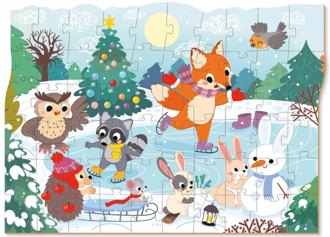 Dodo Puzzle Jahreszeiten: Magisches Winter-Eislaufen 60 Teile