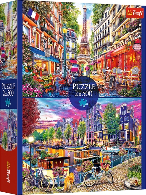 Puzzleset 2x500 Teile Europäische Hauptstädte