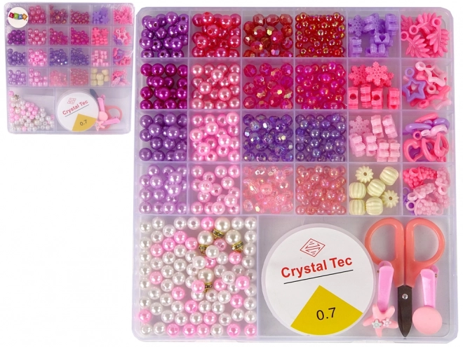 Perlen-Set für die Schmuckherstellung mit rosa Anhängern