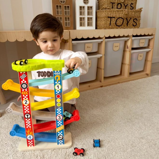 Tooky Toy Bunte Rutsche für Autos