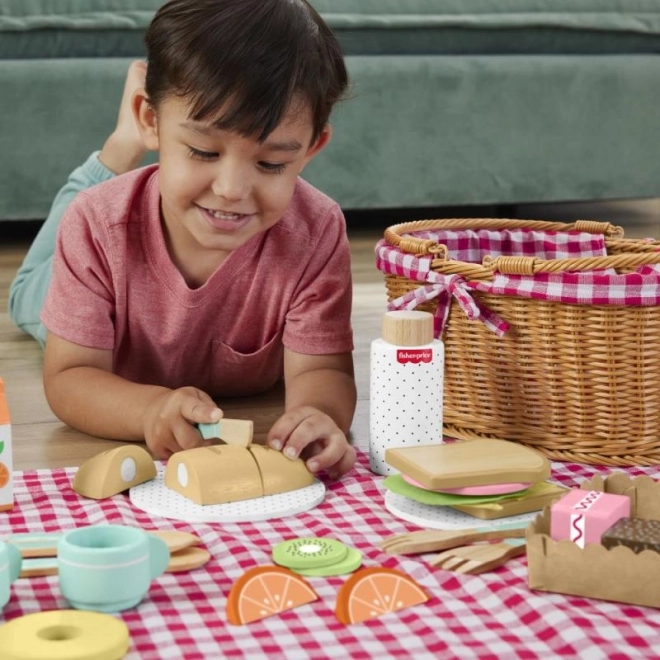 Picknickkorb mit hölzernen Leckereien Fisher-Price