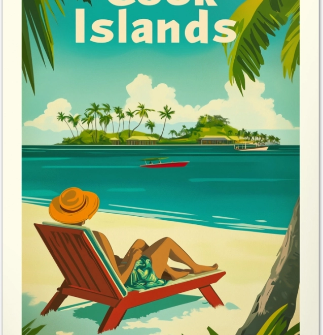 Wandkalender Vintage-Plakate Tropische Paradiese 2026