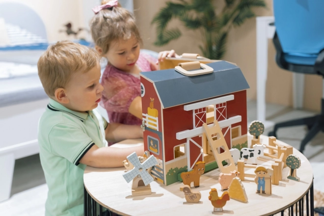 Tragbare Holz-Aktivitätenfarm für Kinder