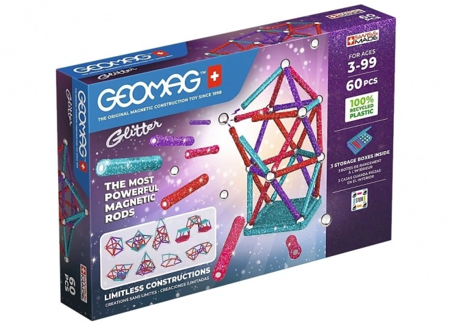 Glitzer Magnetset Recycling 60-teilig von Geomag