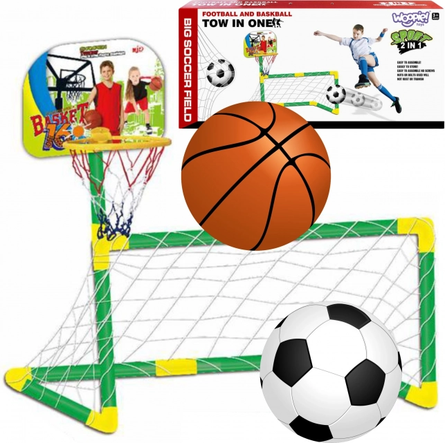 Sport-Set 2-in-1 Kinder Basketball und Fußball Woopie