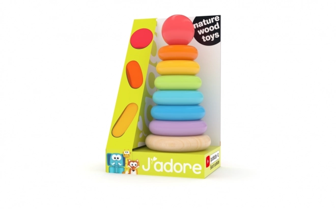 Bunte Stapelringe aus Holz