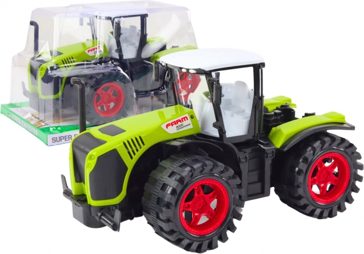 Landwirtschaftstraktor Großer Reibungsantrieb Grünes landwirtschaftliches Fahrzeug