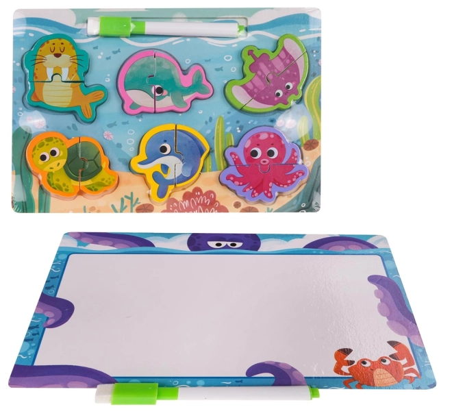 Holztafel mit Ozean-Puzzles – Unterwasserwelt