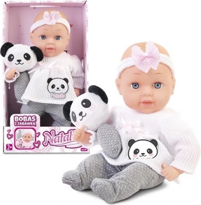 Puppe NATALIA Baby 33 cm mit Spielzeug
