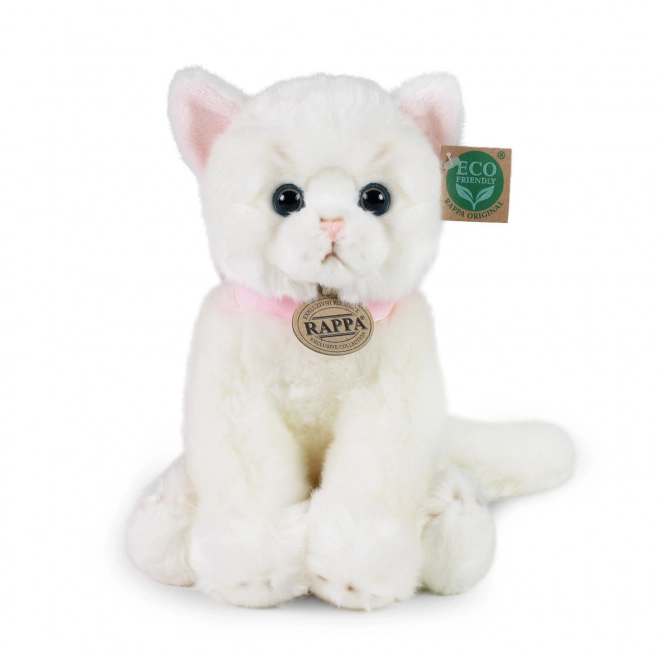 Sitzende Plüschkatze Weiß 25 cm ECO-FRIENDLY