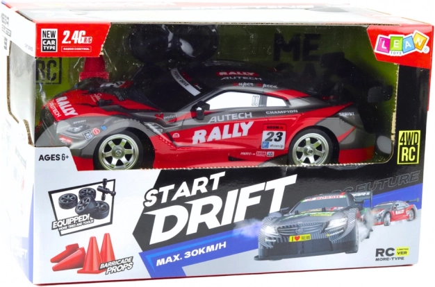 RC-Rennwagen für Drift, rot-schwarz, 30 km/h, 1:16