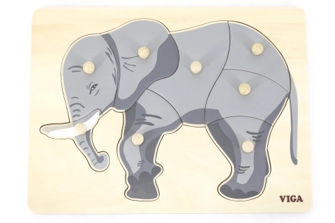 Holzpuzzle Montessori - Elefant