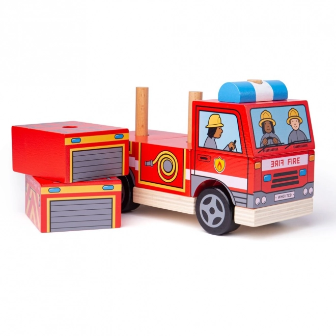 Bigjigs Baby Feuerwehr-Wagen-Steckspiel