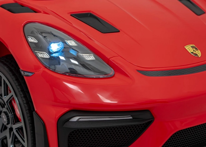 Elektrisches Spielzeugauto Porsche 718 mit MP4-Audiopanel – Rot