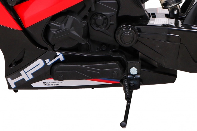 Kinder-Elektromotorrad BMW HP4 Rot + Stützräder + sanfter Start + EVA + MP3 LED