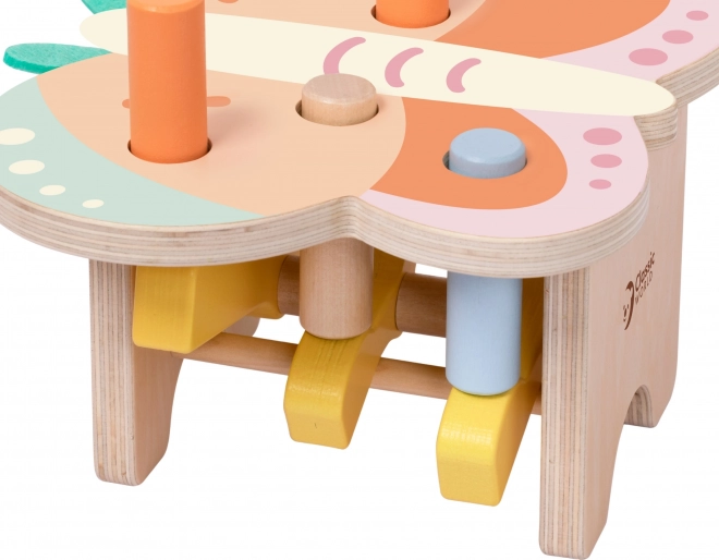 Holztisch mit Buntstiften CLASSIC WORLD Montessori Schmetterling