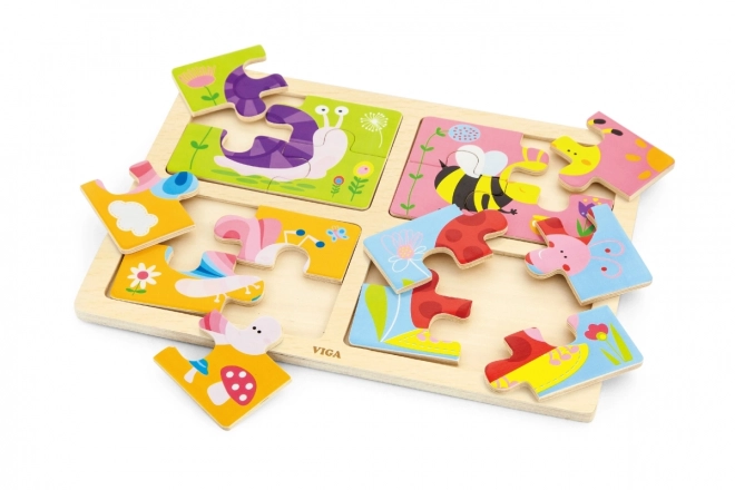 Holz-Puzzle 4-in-1 - Insekten