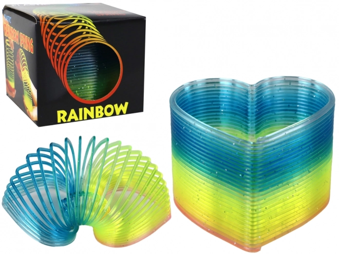 Klassische Regenbogen-Herz-Slinky mit Glitzer