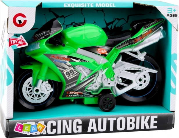 Rennmotorrad mit Licht- und Soundeffekten grünes Spielzeug