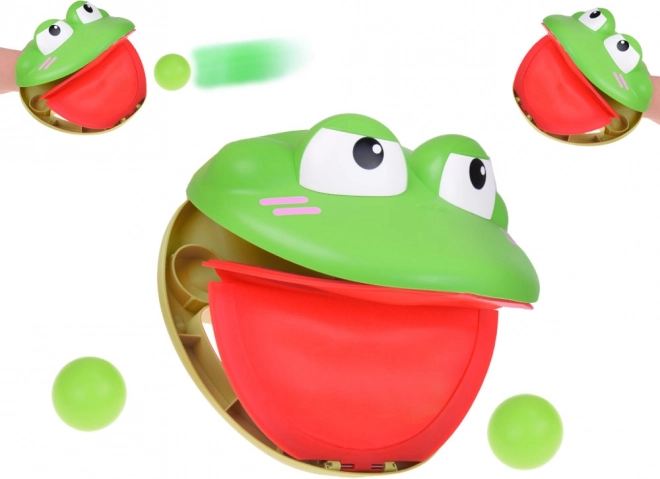 Sportsatz - Geschicklichkeitsspiel Katapult-Frosch mit 4 Bällen