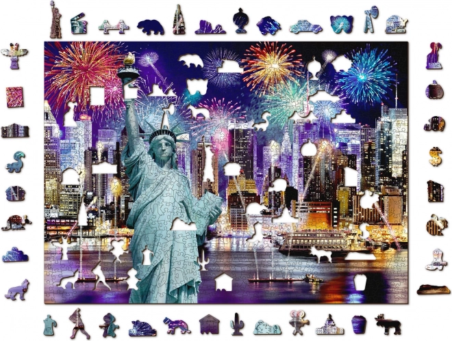 Holzpuzzle New York Nacht