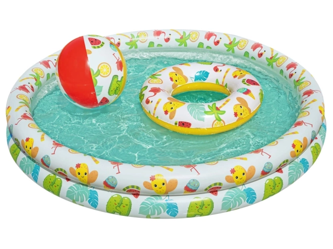 Bestway Kinder-Badeset mit Pool, Ball und Schwimmreifen