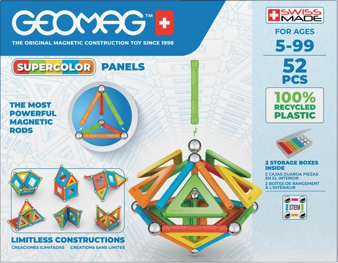 Magnetisches Konstruktionsset Supercolor Recycled 52 Teile von GEOMAG