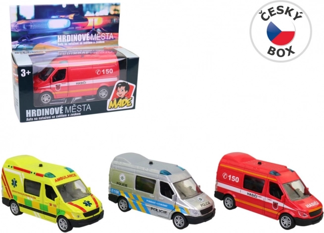 Rettungsauto Stadt-Helden – Krankenwagen, Polizei oder Feuerwehr
