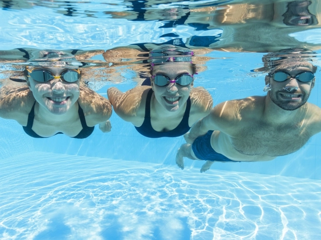 Lusterglas-Schwimmbrille für Erwachsene und Jugendliche – Schwarz