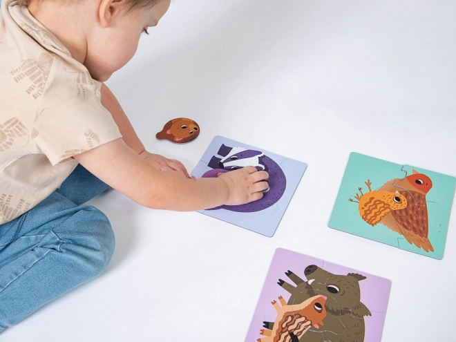 KukiKuk Großes Puzzle Tiere mit Jungen