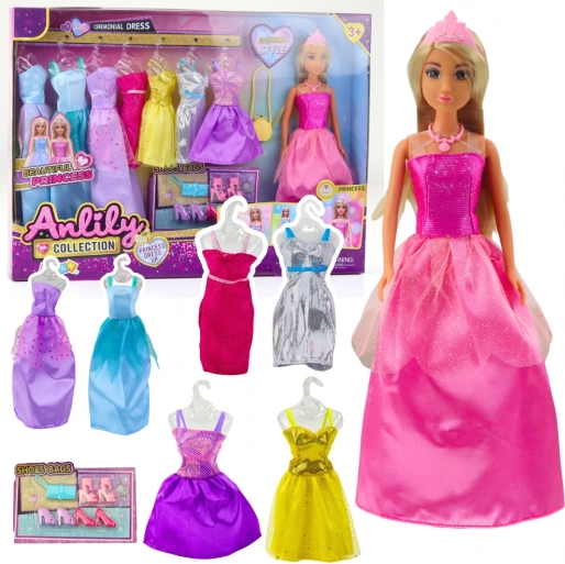 Modische Puppenset Anlily mit Kleidung und Accessoires