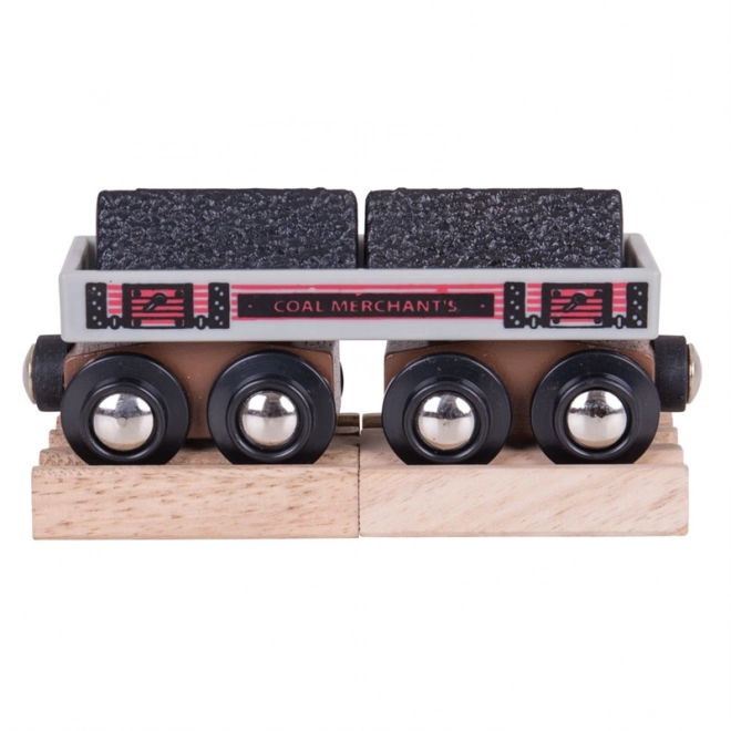 Langer Kohlenwaggon mit 2 Schienenset von Bigjigs Rail